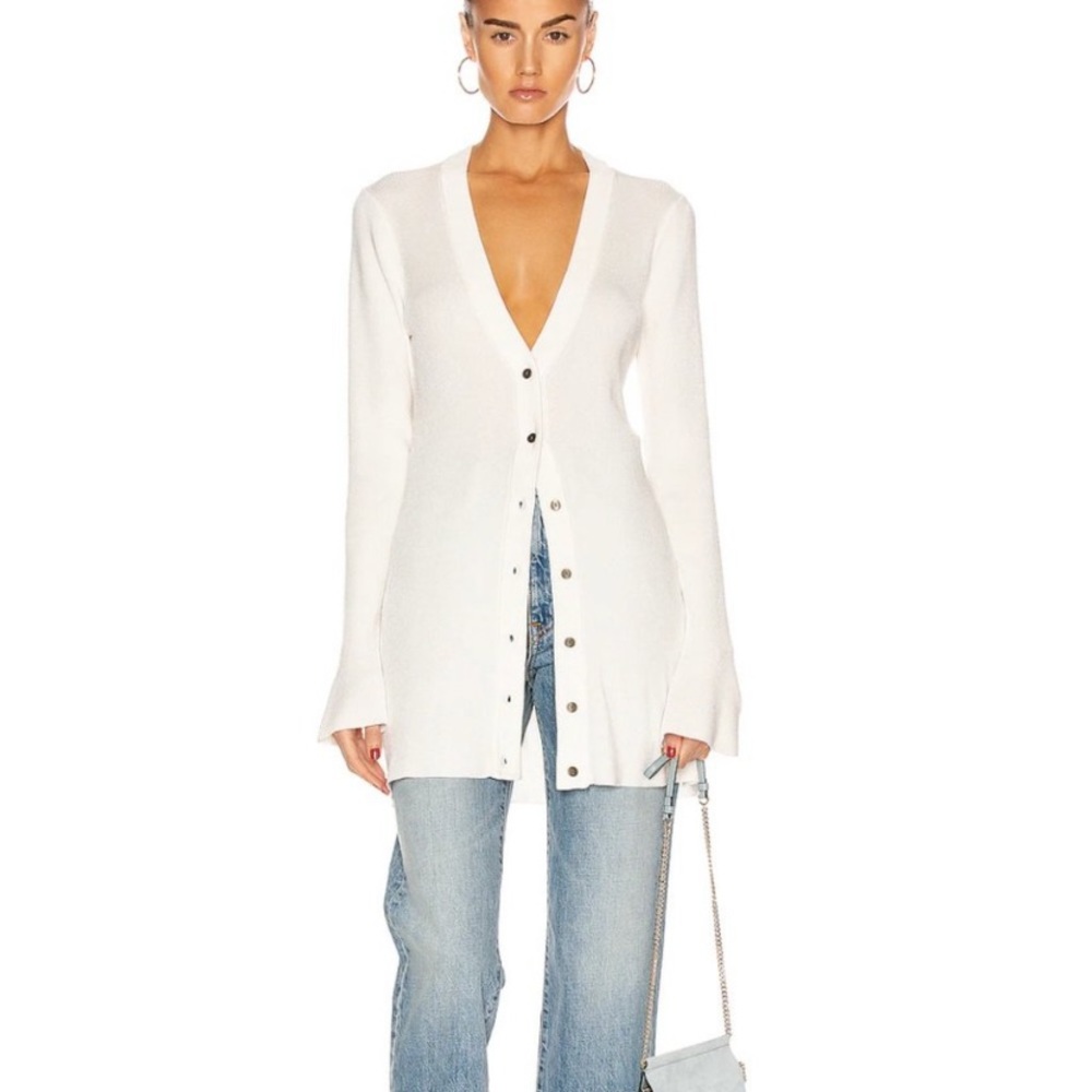 L’AGENCE Lucas white summer cardigan small